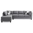 Maklaine Modern / Contemporary Microsuede Sectional in Gray Finish