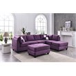 Maklaine Modern / Contemporary Microsuede Sectional in Purple