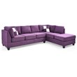 Maklaine Modern / Contemporary Microsuede Sectional in Purple