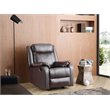 Maklaine Contemporary Faux Leather Rocker Recliner in Dark Brown