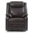 Maklaine Contemporary Faux Leather Rocker Recliner in Dark Brown
