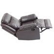 Maklaine Contemporary Faux Leather Rocker Recliner in Dark Brown