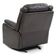 Maklaine Contemporary Faux Leather Rocker Recliner in Dark Brown