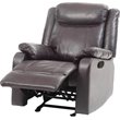 Maklaine Contemporary Faux Leather Rocker Recliner in Dark Brown