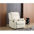 Maklaine Contemporary Faux Leather Rocker Recliner in Pearl Finish