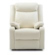 Maklaine Contemporary Faux Leather Rocker Recliner in Pearl Finish