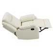 Maklaine Contemporary Faux Leather Rocker Recliner in Pearl Finish