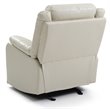 Maklaine Contemporary Faux Leather Rocker Recliner in Pearl Finish