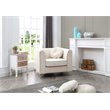 Maklaine Contemporary Soft Velvet Micro Suede Chair in Ivory