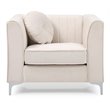 Maklaine Contemporary Soft Velvet Micro Suede Chair in Ivory