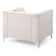Maklaine Contemporary Soft Velvet Micro Suede Chair in Ivory