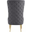 Maklaine Contemporary Deep Button Tufted Gray Velvet Accent Chair