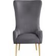 Maklaine Contemporary Deep Button Tufted Gray Velvet Accent Chair