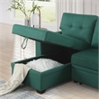 Maklaine Polyester Fabric Reversible Sleeper Sectional Sofa-Green