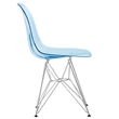 Maklaine Modern Eiffel Base Dining Side Chair in Transparent Blue