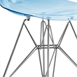 Maklaine Modern Eiffel Base Dining Side Chair in Transparent Blue