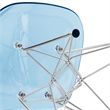 Maklaine Modern Eiffel Base Dining Side Chair in Transparent Blue