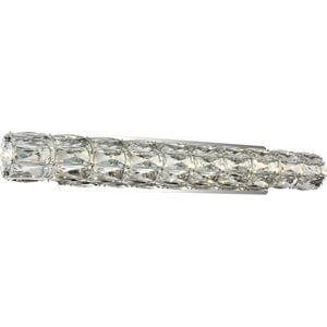 Maklaine Modern 30.3&quot Royal Cut Crystal LED Vanity Light in Chrome