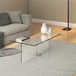 Maklaine Contemporary 16' Cosmopolitan Clear Glass Coffee Table