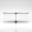 Maklaine Contemporary 16' Cosmopolitan Clear Glass Coffee Table
