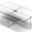 Maklaine Contemporary 16' Cosmopolitan Clear Glass Coffee Table