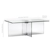 Maklaine Contemporary 16' Cosmopolitan Clear Glass Coffee Table