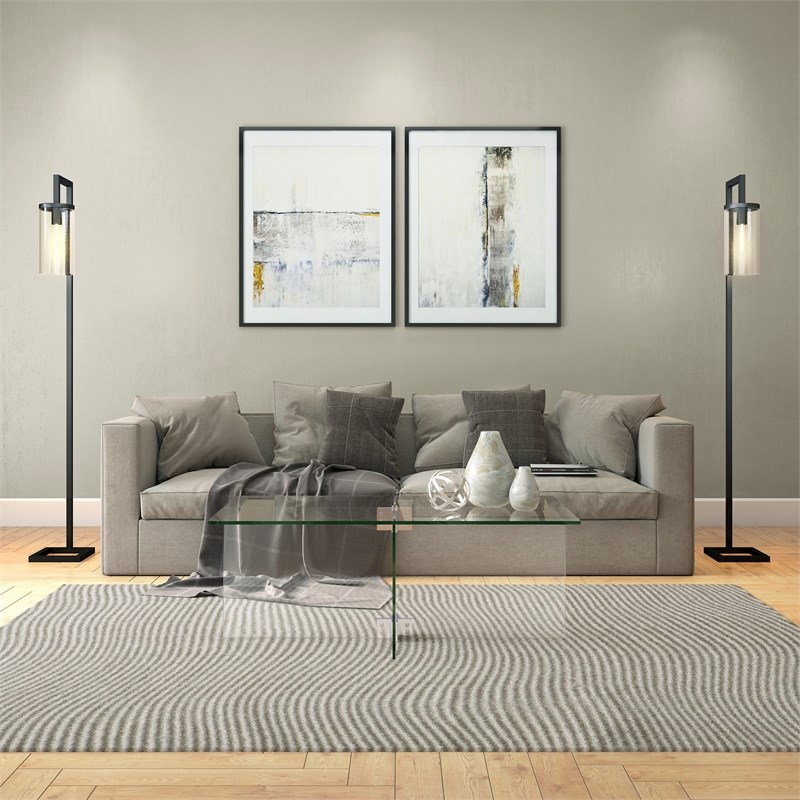 Maklaine Contemporary 16' Cosmopolitan Clear Glass Coffee Table