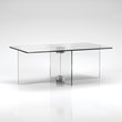 Maklaine Contemporary 16' Cosmopolitan Clear Glass Coffee Table