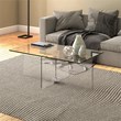 Maklaine Contemporary 16' Cosmopolitan Clear Glass Coffee Table