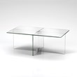 Maklaine Contemporary 16' Cosmopolitan Clear Glass Coffee Table