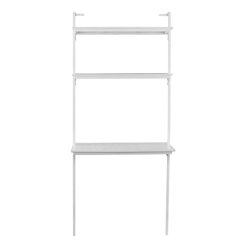 Maklaine Modern / Contemporary Wall Mount Writing Desk in White