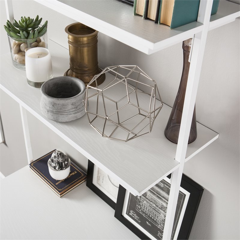 Maklaine Modern / Contemporary Wall Mount Writing Desk in White