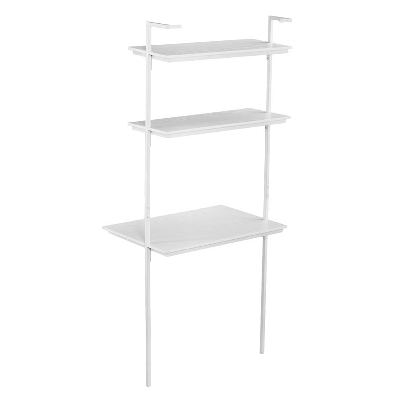 Maklaine Modern / Contemporary Wall Mount Writing Desk in White
