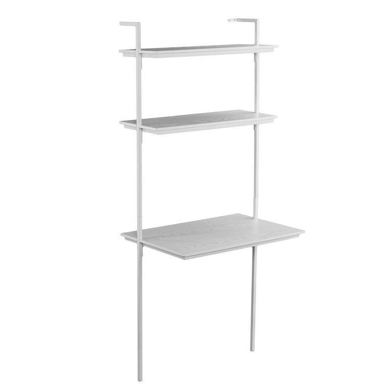 Maklaine Modern / Contemporary Wall Mount Writing Desk in White