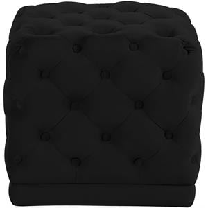 Maklaine Modern / Contemporary Velvet Ottoman/Stool in Black