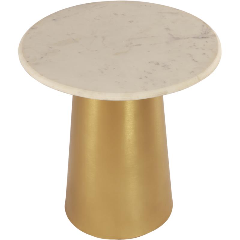 Maklaine Modern / Contemporary Marble End Table in Gold Finish