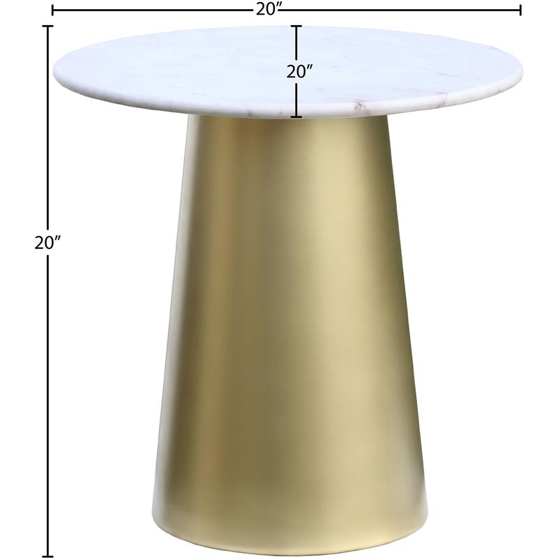 Maklaine Modern / Contemporary Marble End Table in Gold Finish