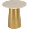 Maklaine Modern / Contemporary Marble End Table in Gold Finish