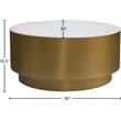 Maklaine Modern / Contemporary Marble Coffee Table in Gold Finish