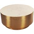 Maklaine Modern / Contemporary Marble Coffee Table in Gold Finish
