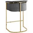 Maklaine Modern / Contemporary Upholstered Grey Velvet Stool