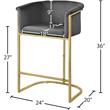 Maklaine Modern / Contemporary Upholstered Grey Velvet Stool