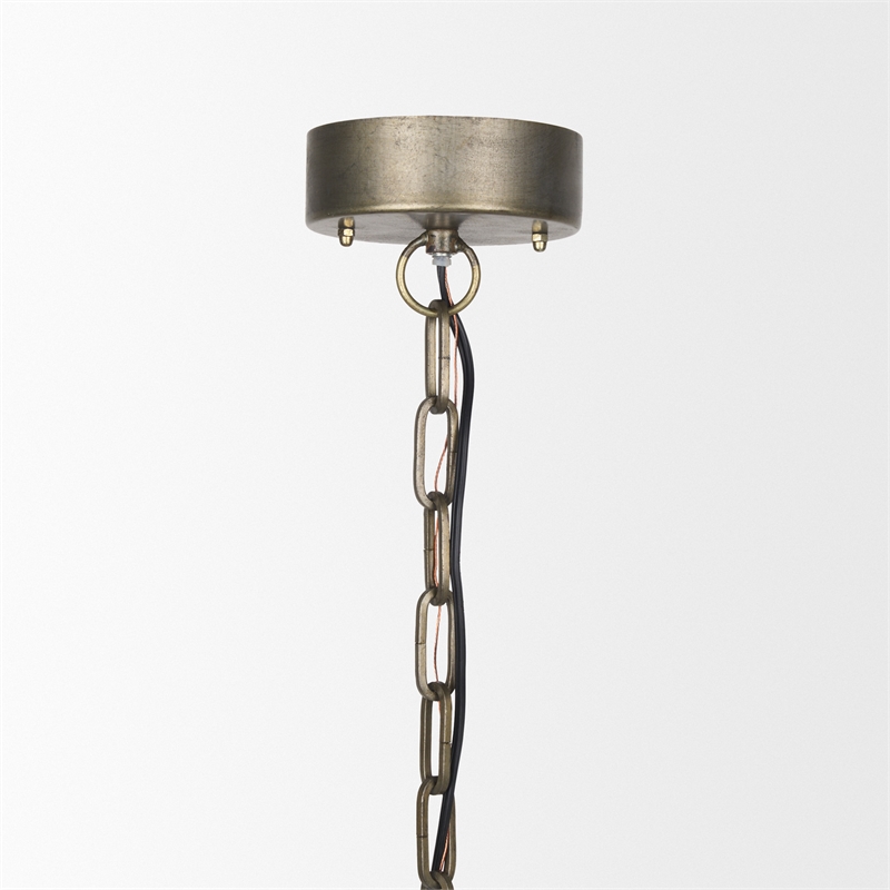 Maklaine Farmhouse Style Silver Toned Metal Dome Pendant Light