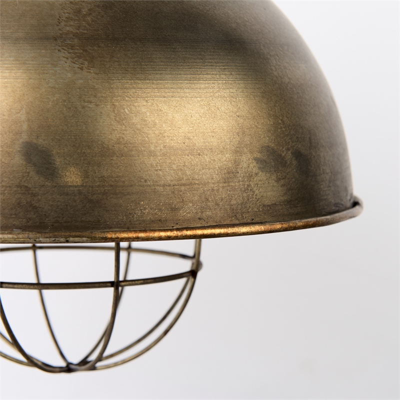 Maklaine Farmhouse Style Silver Toned Metal Dome Pendant Light