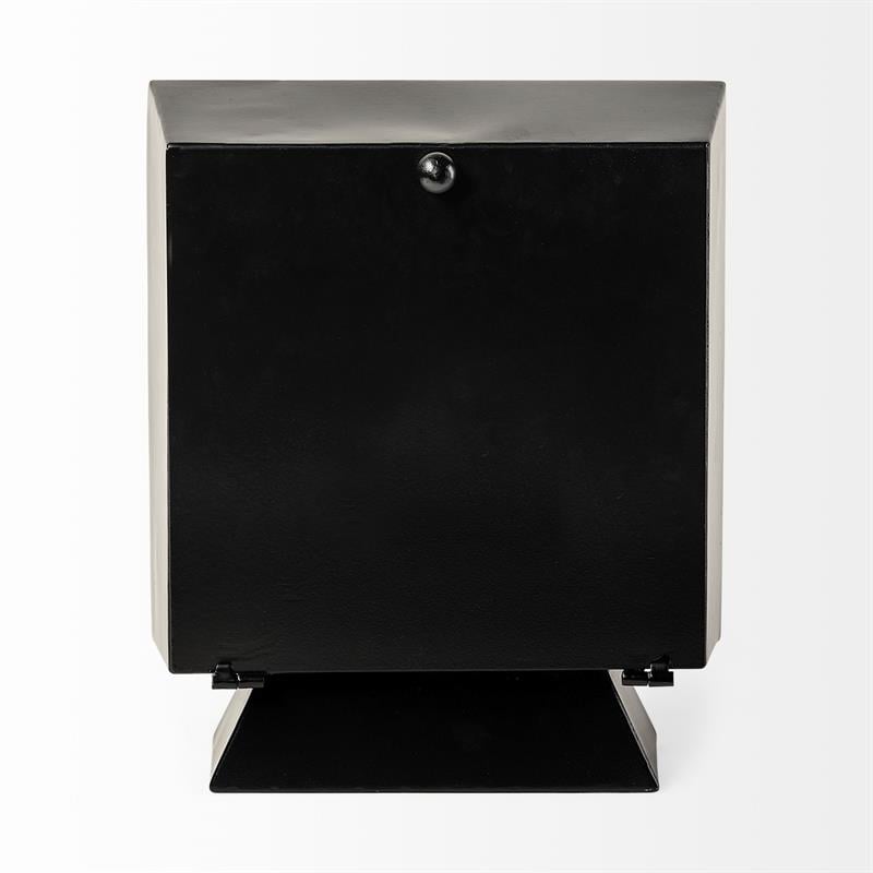 Maklaine Modern / Contemporary Black Metal Square Table Clock