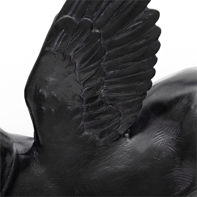 Maklaine Farmhouse Set of 2 Wall Objects of Black Resin Flying Pigs