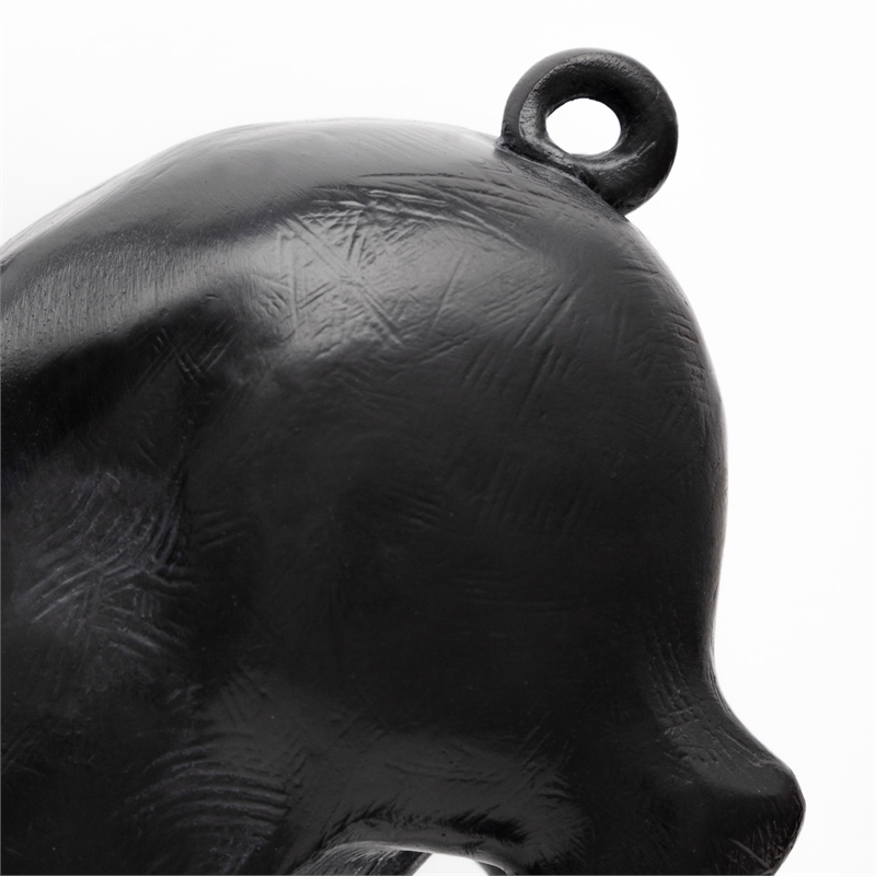 Maklaine Farmhouse Set of 2 Wall Objects of Black Resin Flying Pigs