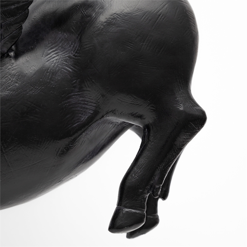 Maklaine Farmhouse Set of 2 Wall Objects of Black Resin Flying Pigs