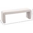 Maklaine Modern / Contemporary Upholstered Cream Velvet Bench