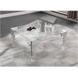 Maklaine Contemporary Squared Glass Top Coffee Table in Chrome